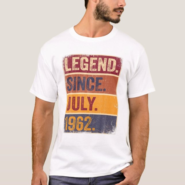 Camiseta 60 Aniversario Julio Nacido 60 Años De Leyenda Des (Anverso)