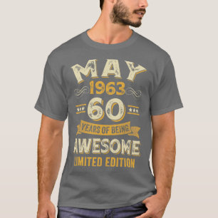 Camiseta 60 años de antigüedad Mayo 1963 60º cumpleaños