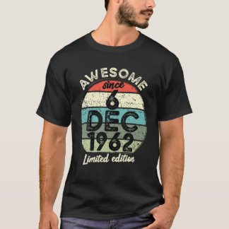Camiseta 60 Años De Edad 6 De Diciembre De 1962 60º Nacimie