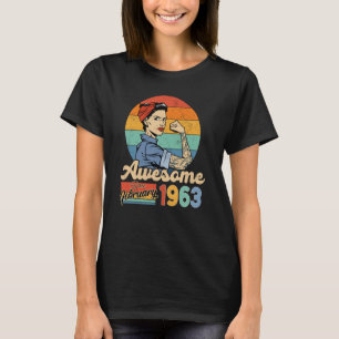 Camiseta 60 años de edad asombrosa desde febrero de 1963 Cu