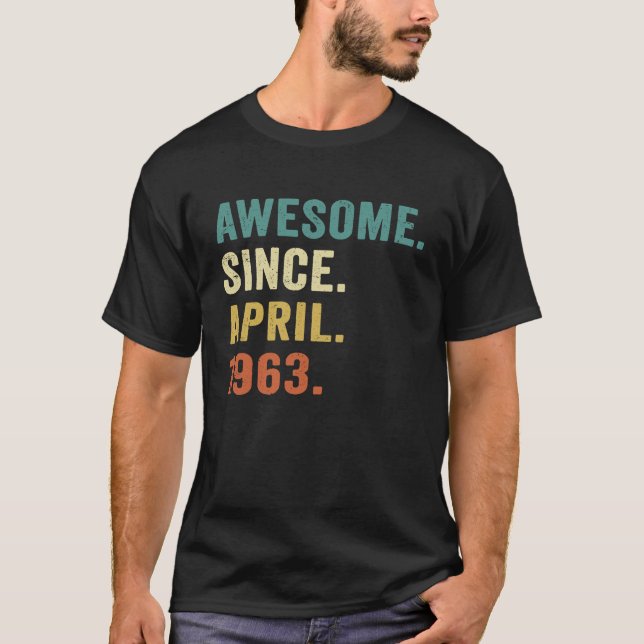 Camiseta 60 años de edad increíble desde abril de 1963 60º  (Anverso)
