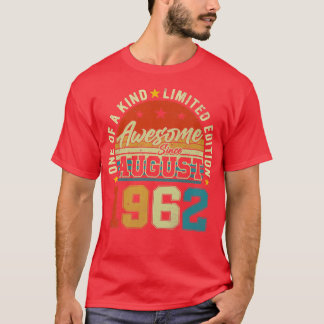 Camiseta 60 años de edad increíble desde agosto de 1962