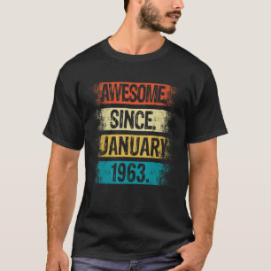 Camiseta 60 años de edad increíble desde enero de 1963 60º 