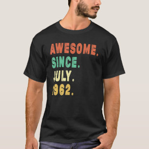 Camiseta 60 años de edad increíble desde julio de 1962