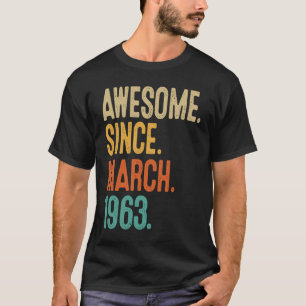 Camiseta 60 años de edad increíble desde marzo de 1963 60º 