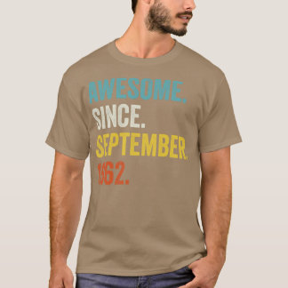Camiseta 60 años de edad increíble desde septiembre de 1962