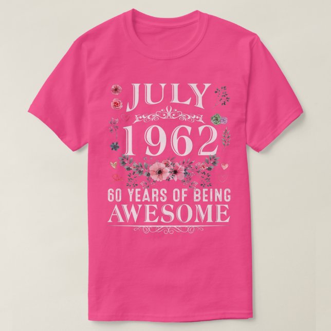 Camiseta 60 Años Hecho En Julio De 1962 Regalos De 60 Años  (Diseño del anverso)