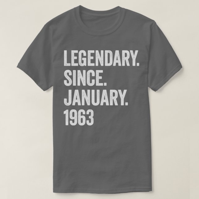 Camiseta 60 años legendarios desde enero de 1963 60º nacimi (Diseño del anverso)
