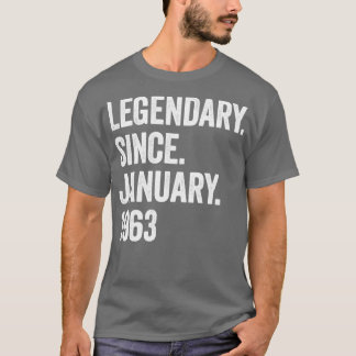 Camiseta 60 años legendarios desde enero de 1963 60º nacimi