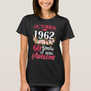 Camiseta 60 Años Nacido En Octubre De 1962 60º Cumpleaños