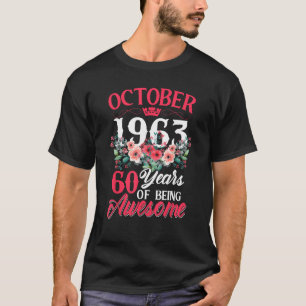 Camiseta 60 Años Nacido En Octubre De 1963 60º Cumpleaños