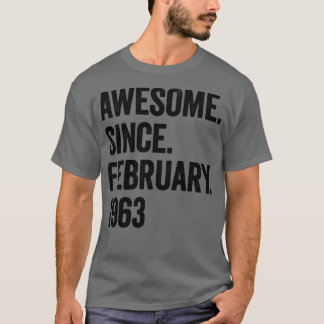 Camiseta 60 años sorprendentes desde febrero de 1963 60º cu