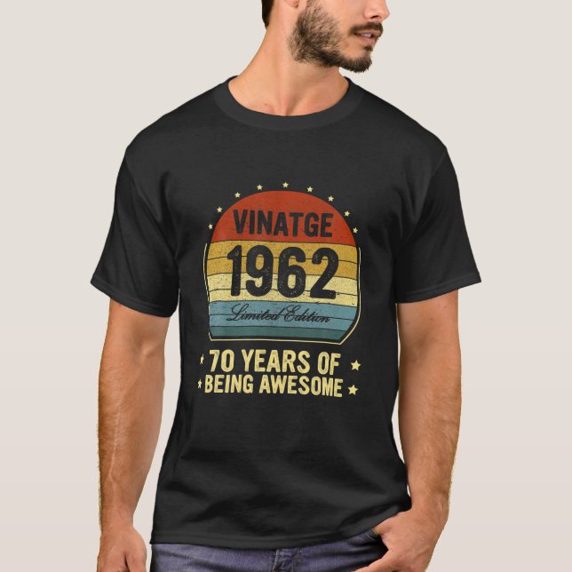 Camiseta 60 Años Vintage 1962 Bday 60º Cumpleaños (Anverso)