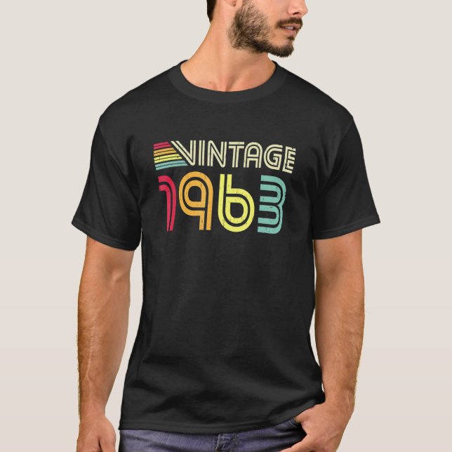 Camiseta 60 años Vintage 1963 60º cumpleaños (Anverso)