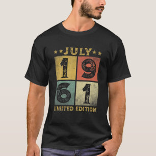 Camiseta 60 Años Vintage Julio 1961 Edición limitada 60T