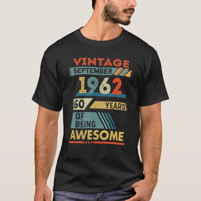 Camiseta 60 Años Vintage Septiembre 1962 (Anverso)