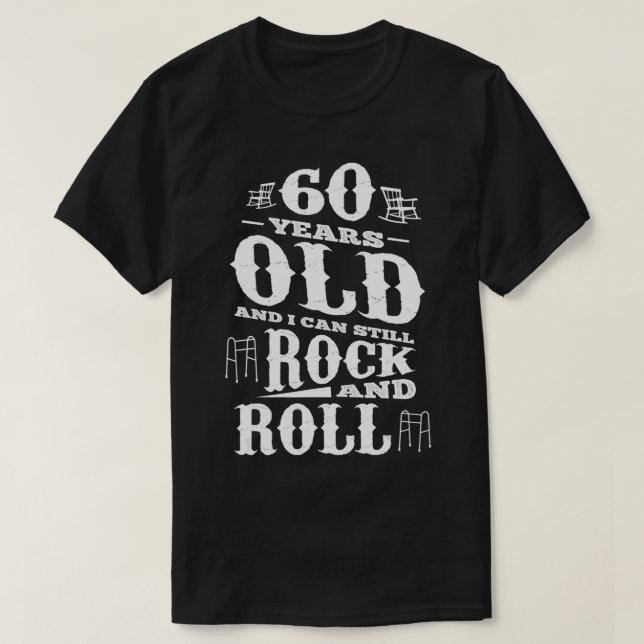 Camiseta 60 años y todavía puedo rodar y rodar 60° Bi (Diseño del anverso)