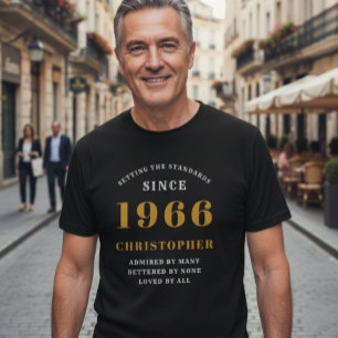 Camiseta 60 cumpleaños 1966 Añadir nombre Fiesta de oro neg