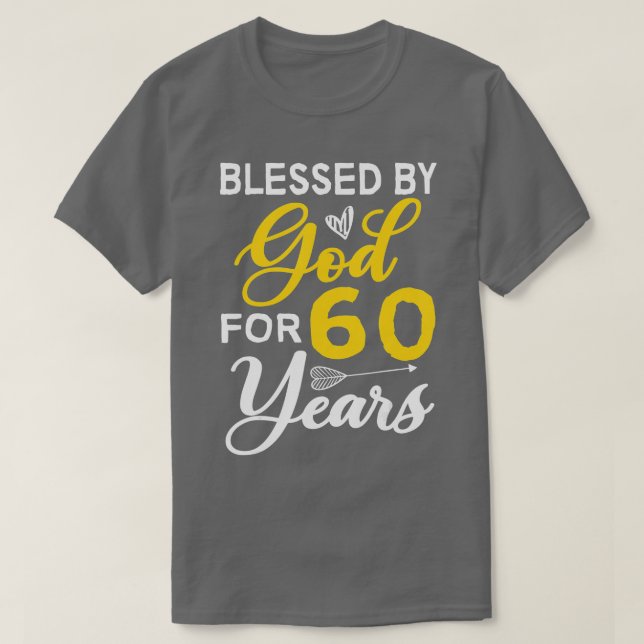 Camiseta 60 cumpleaños 60 bendecidos por Dios durante 60 añ (Diseño del anverso)