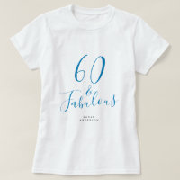 60 Fabulous Blue Custom Name 60th Birthday Gift