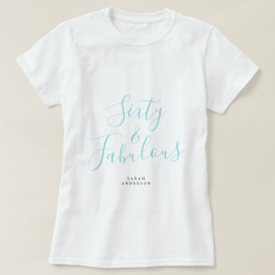 Camiseta 60 Fabulous Blue Custom Name 60th Birthday Gift