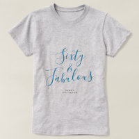 60 Fabulous Blue Custom Name 60th Birthday Gift