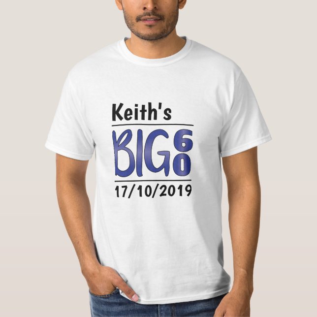 Camiseta 60.o cumpleaños personalizado del varón (Anverso)