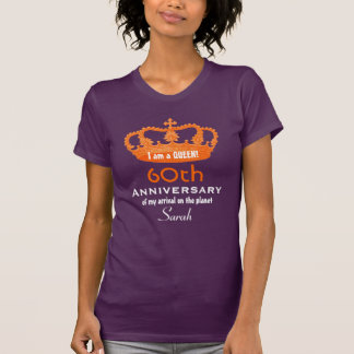 Camiseta 60.o Reina V08C DIVERTIDO del cumpleaños del