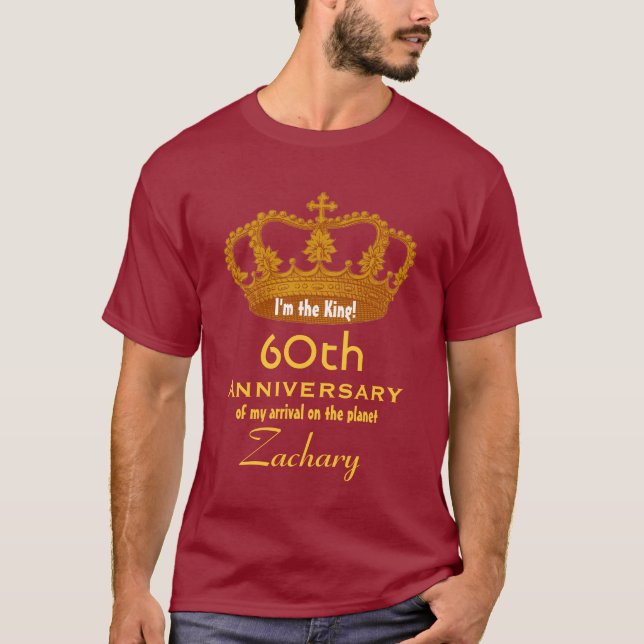 Camiseta 60.o Rey FUNNY V05 del cumpleaños del aniversario (Anverso)