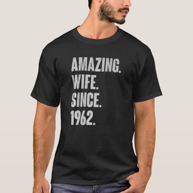 Camiseta 60 Wedding Anniversary For Her  Amazing Wife Since (Anverso)