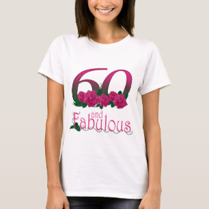 Camiseta 60 y 60.o rosa fabuloso de la diva del cumpleaños