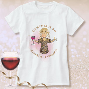Camiseta 60 y Divertido Cumpleaños Cartoon para Mujer 60 Cu