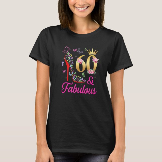 Camiseta 60 y fabulosas mariposas de cumpleaños 60 años H (Anverso)