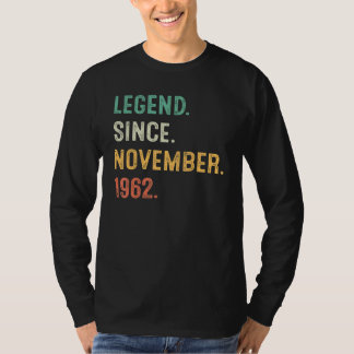 Camiseta 60 Years Old  60th Bday Men Legend Since November 