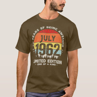 Camiseta 60 Years Old July 1962 Edición limitada 60th Birth