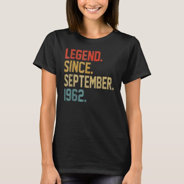 Camiseta 60 Years Old  Legend Since September 1962 60th Bir (Anverso)