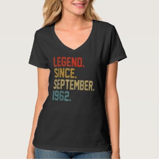 Camiseta 60 Years Old  Legend Since September 1962 60th Bir