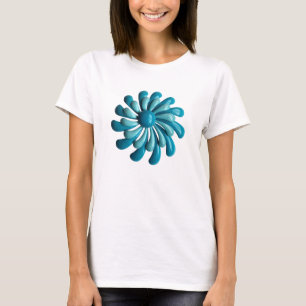 Camiseta 60's MOD Blue Hippie Daisy Flower Trendy Fashion