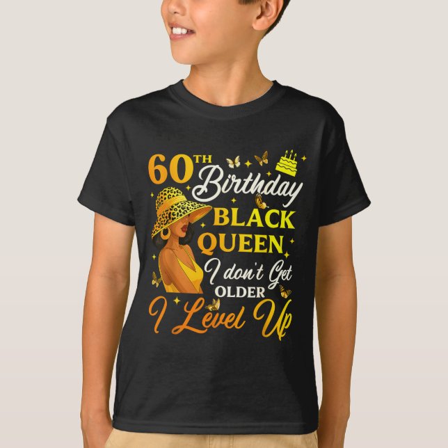 Camiseta 60th Birthday Black Queen Level Up Emwering For Wo (Anverso)
