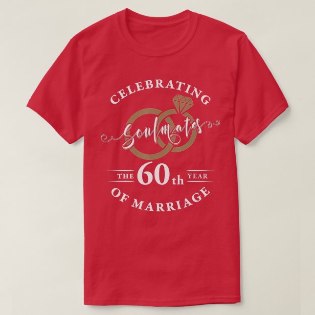 Camiseta 60th Wedding Anniversary - 60 years of Marriage  (Diseño del anverso)