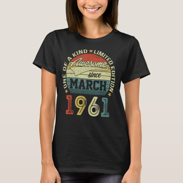 Camiseta 62º cumpleaños Tees de 62 años de edad increíble d (Anverso)