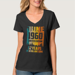 Camiseta 62.º cumpleaños 62 años asombrosos desde junio de