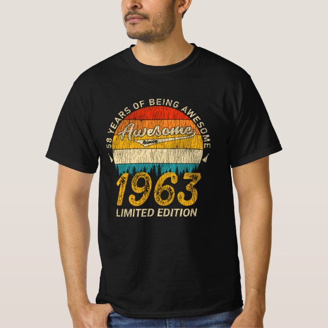 Camiseta 62 años de edad 1963 Regalo retro asombroso de cum (Anverso)