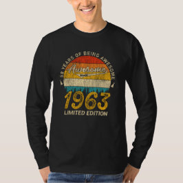 Camiseta 62 años de edad 1963 Regalo retro asombroso de cum