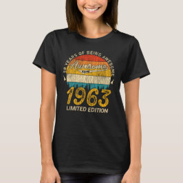 Camiseta 62 años de edad 1963 Regalo retro asombroso de cum