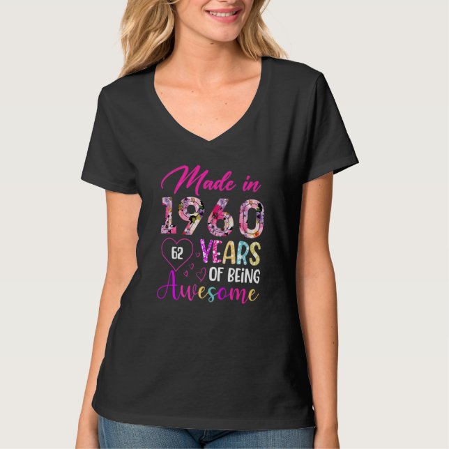 Camiseta 62 Años De Ser Increíble En 1960 Cumpleaños Vi (Anverso)
