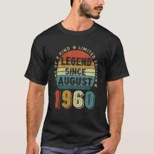 Camiseta 62 Years Old  62nd Birthday Legend Since August 19