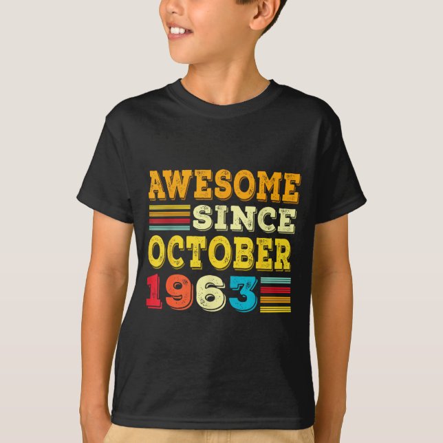 Camiseta 62 Years Old Awesome Since October 1963 62nd Birth (Anverso)