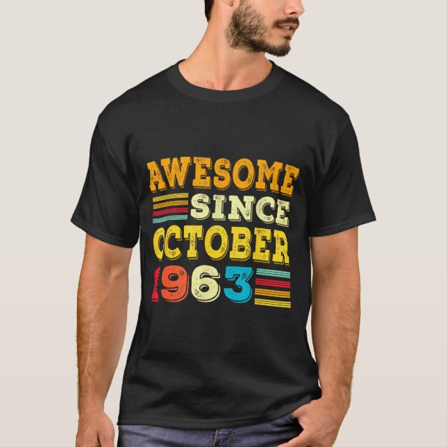 Camiseta 62 Years Old Awesome Since October 1963 62nd Birth (Anverso)