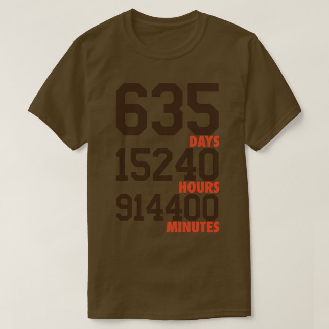 Camiseta 635 días marrón naranja (Diseño del anverso)